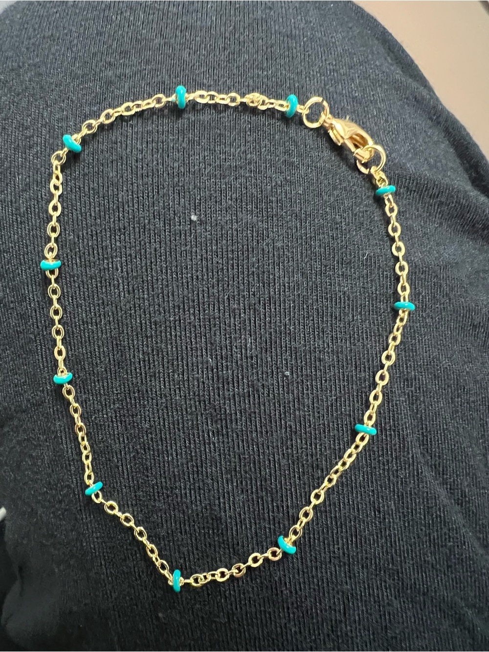 NWT ADINA EDEN dainty gold bracelet with turquoise details
